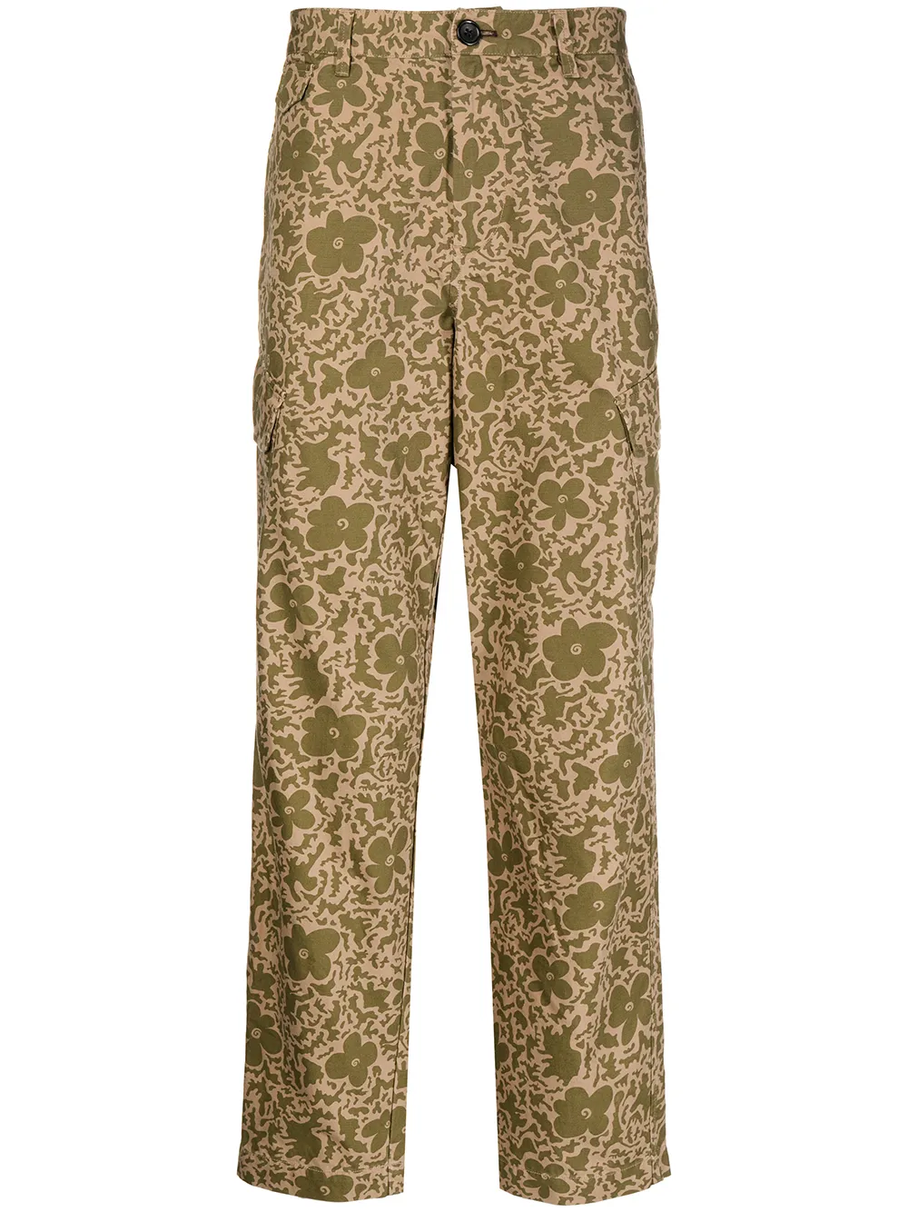 

PS Paul Smith floral-detail trousers - Brown