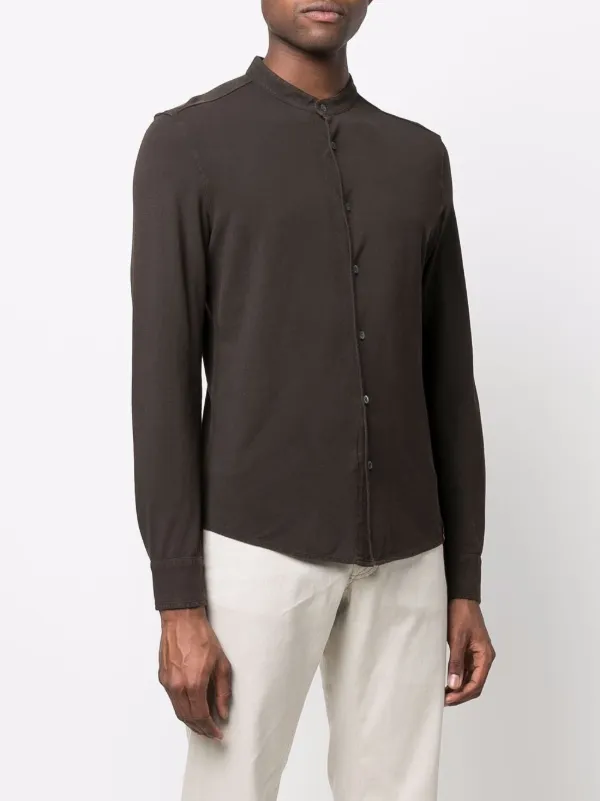 Drumohr button-up Collarless Shirt 