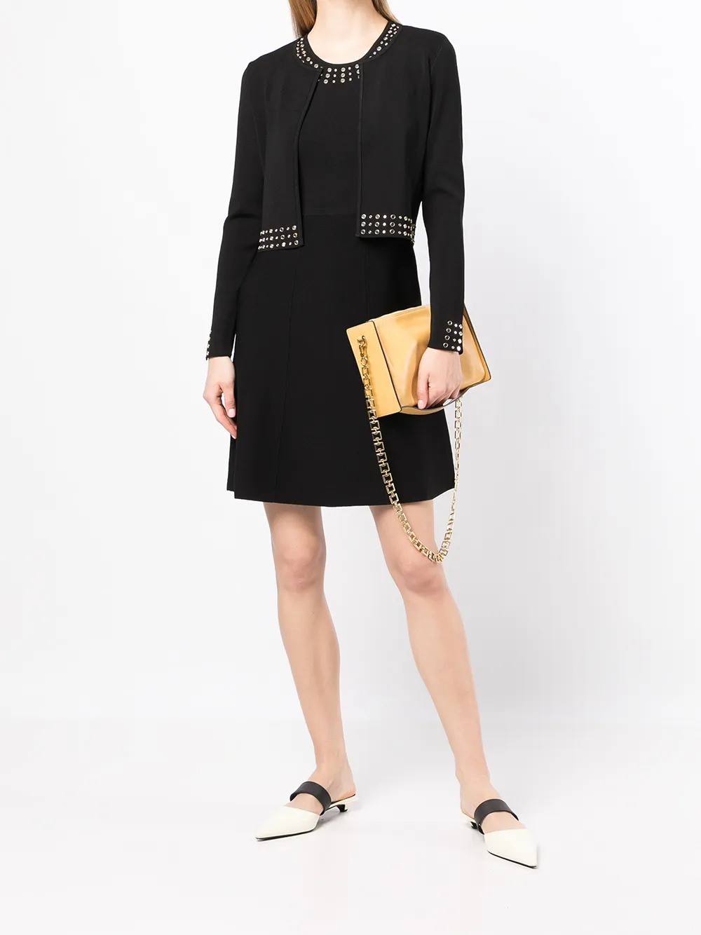 Paule Ka Vest verfraaid met studs - Zwart