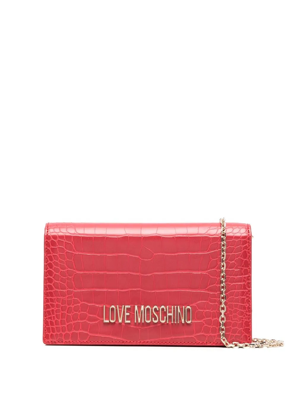 

Love Moschino cartera con efecto de piel de cocodrilo - Rojo