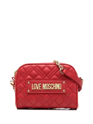 Love Moschino logo lettering Quilted Crossbody Bag Farfetch