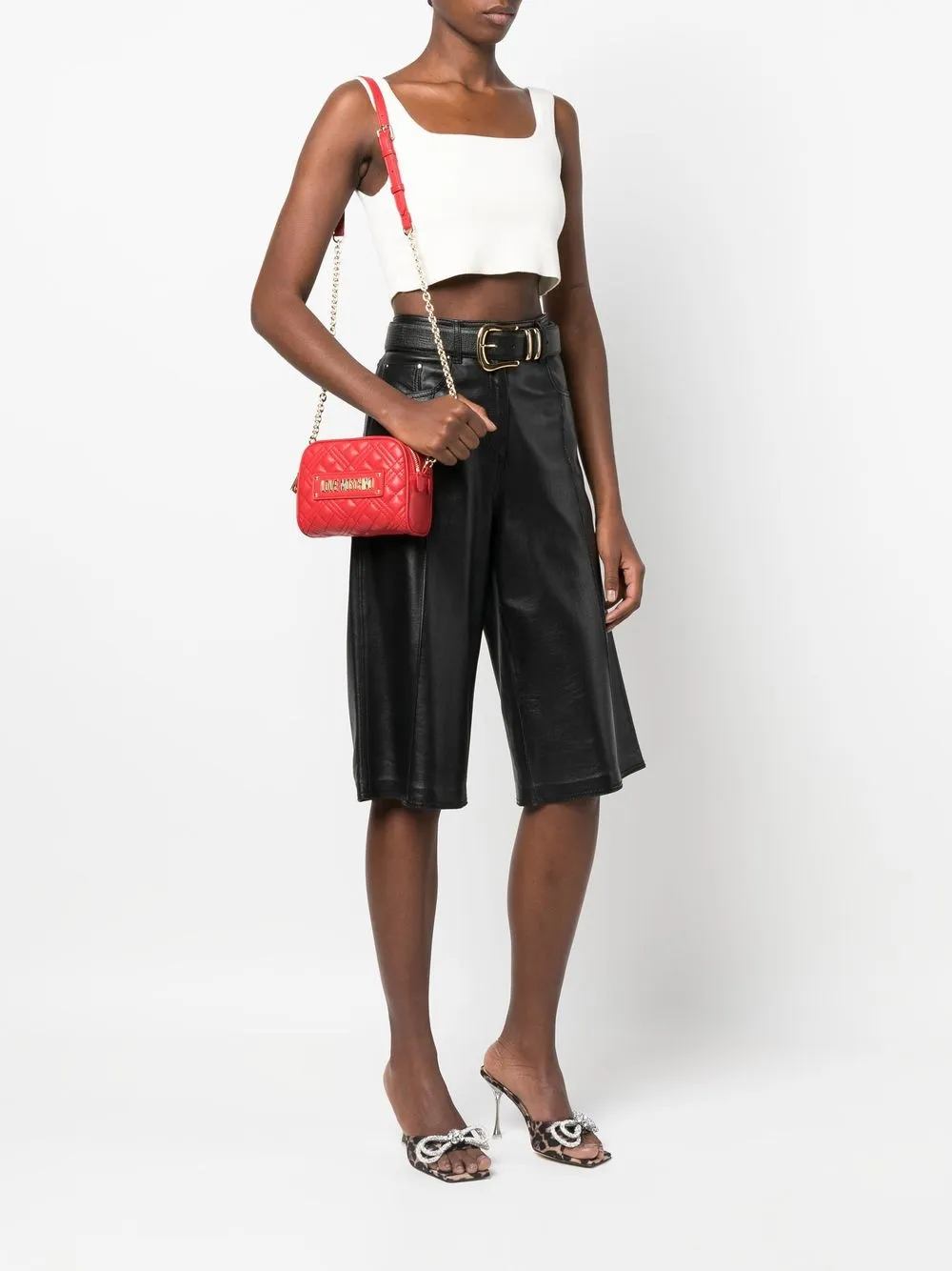 Love Moschino Crossbodytas met logo - Rood