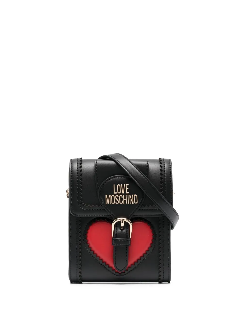 

Love Moschino bolsa crossbody con placa del logo - Negro