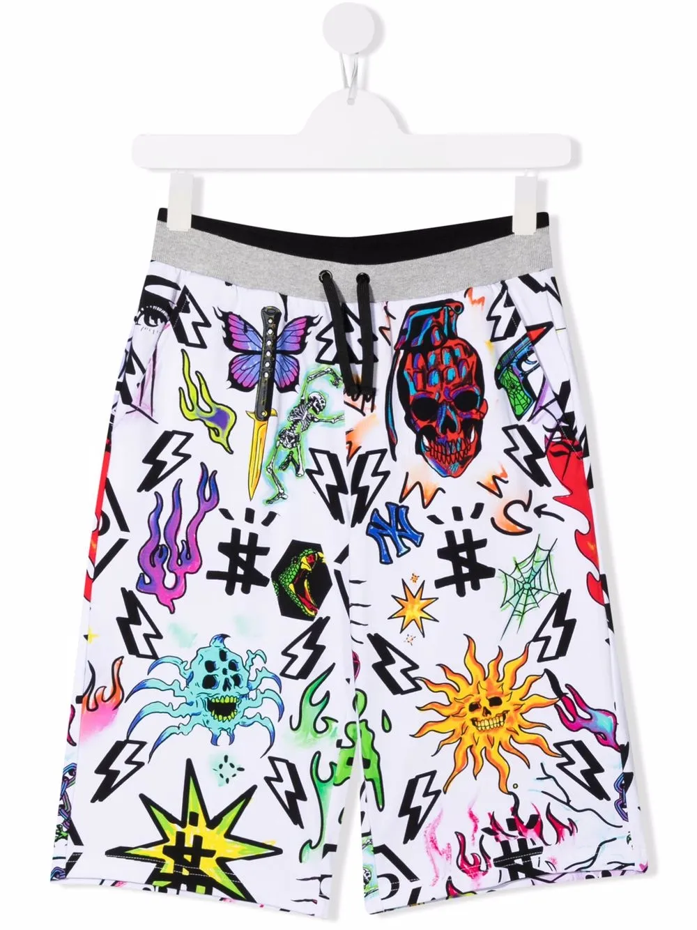 

Philipp Plein Junior shorts con estampado gráfico - Blanco