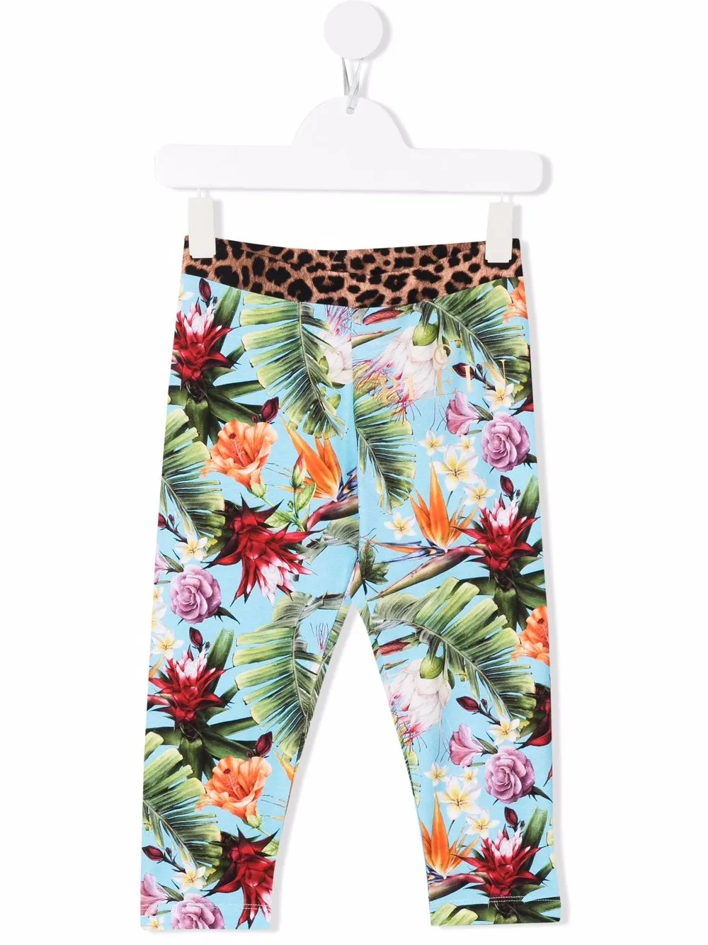 

Philipp Plein Junior leggins con estampado tropical - Azul