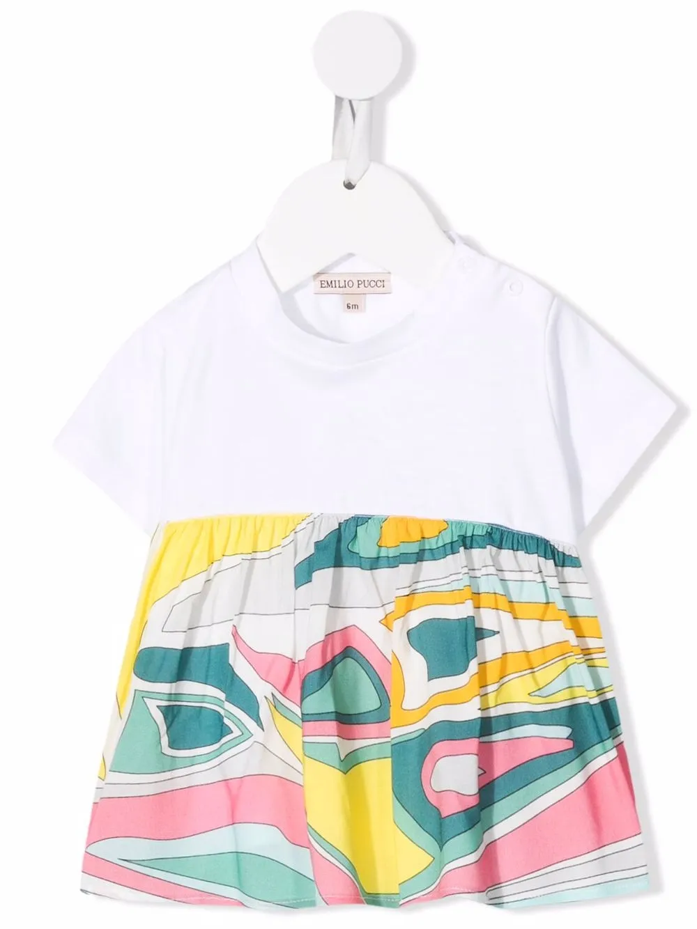 

PUCCI Junior túnica con panel en contraste - Blanco