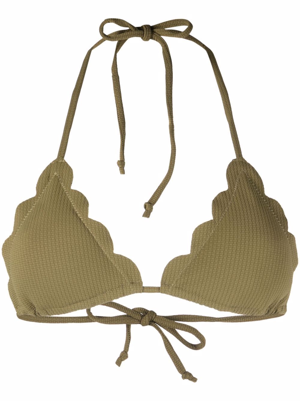 

Marysia scallop-edge halterneck bikini top - Green