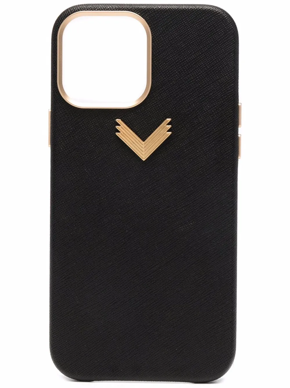 

Manokhi funda con placa del logo para iPhone 13 Pro Max - Negro