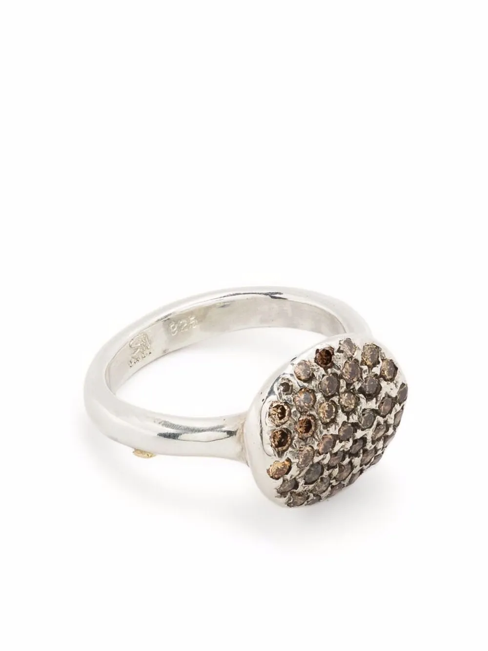 

Rosa Maria Media silver diamond-encrusted ring