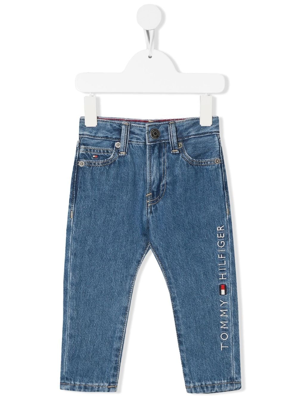 Tommy Hilfiger Junior Babies' Mid-rise Straight-leg Jeans In Blue