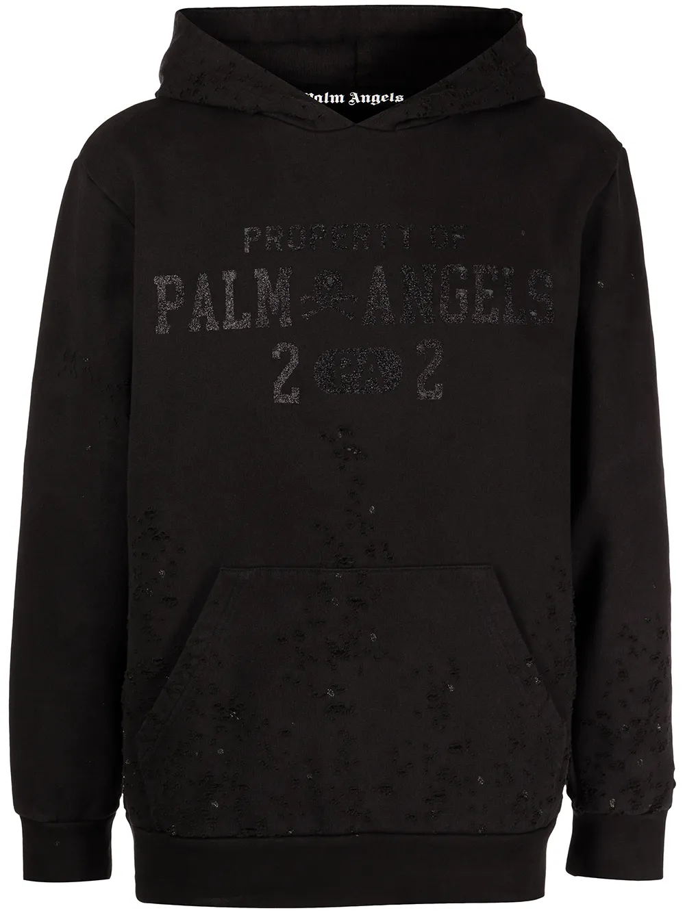 

Palm Angels distressed logo hoodie - Black