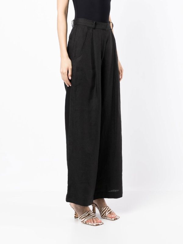 Linen wide leg trousers