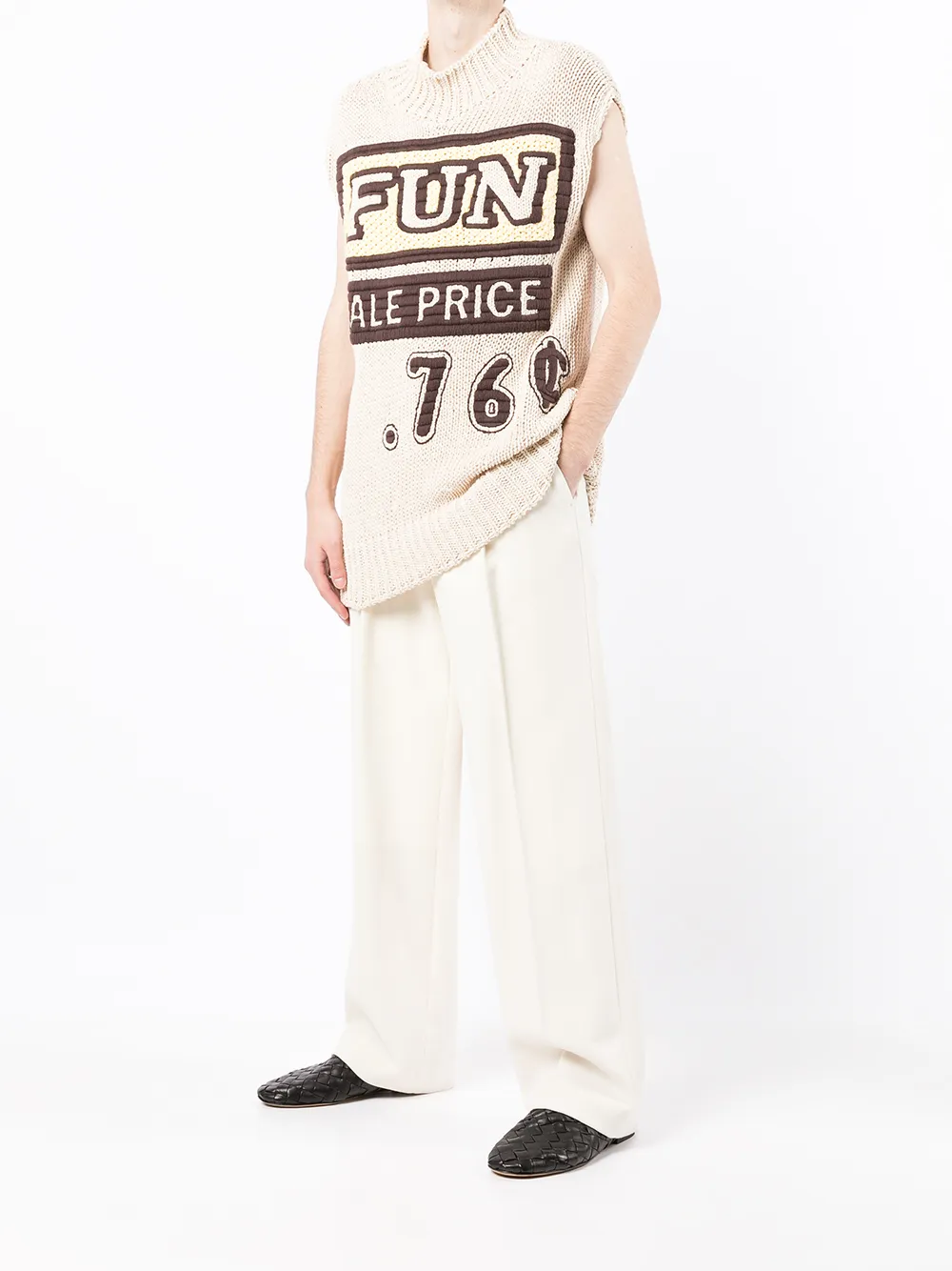 Jil Sander Grofgebreid vest - Beige