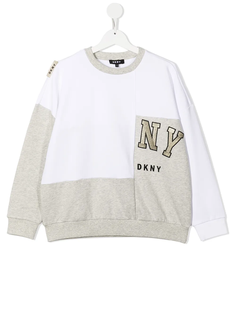 

Dkny Kids sudadera a paneles con cuello redondo - Blanco