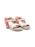 BabyWalker floral embroidered sandals - White