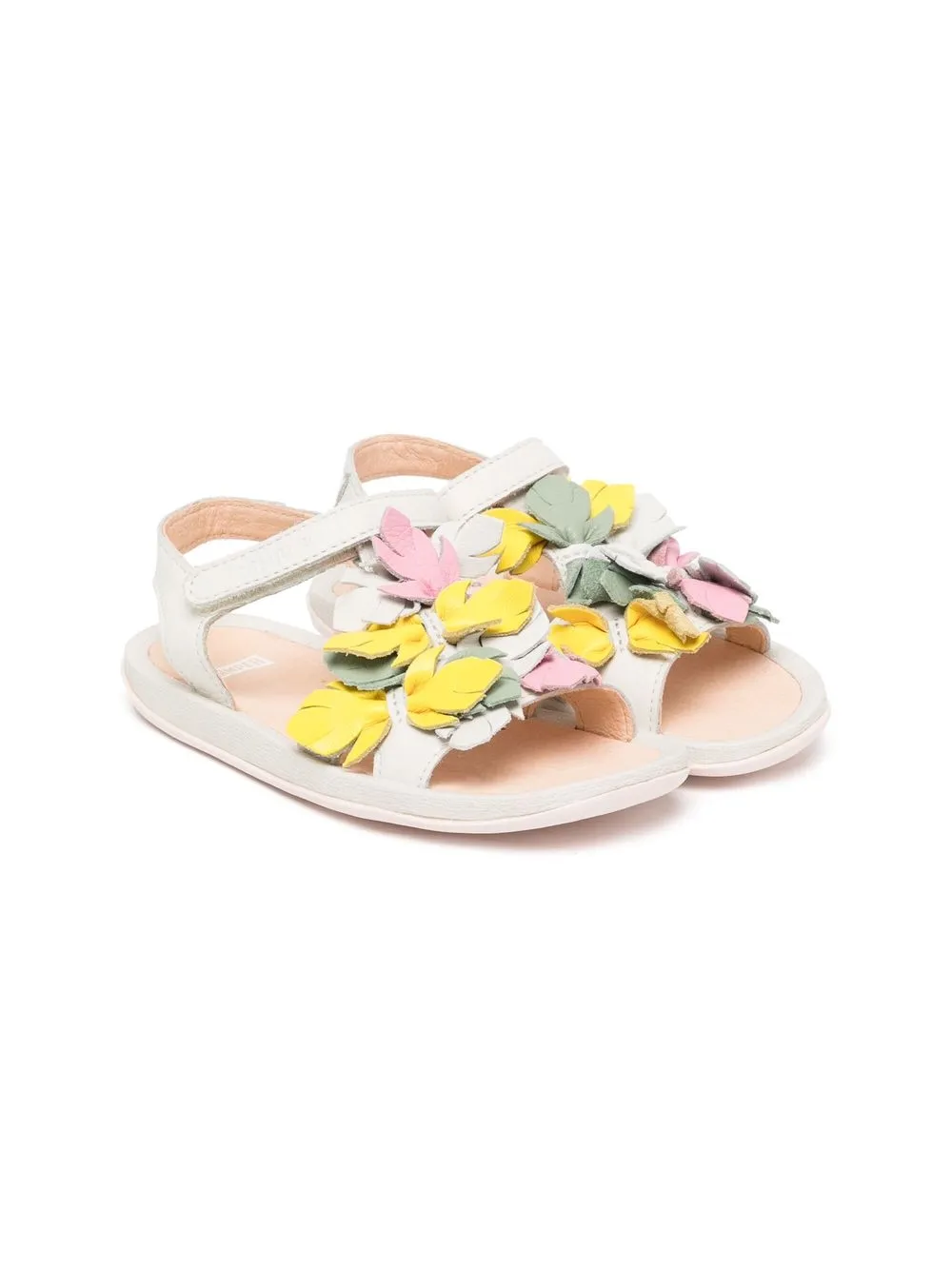 Camper Twins Floral Open Toe Sandals In White