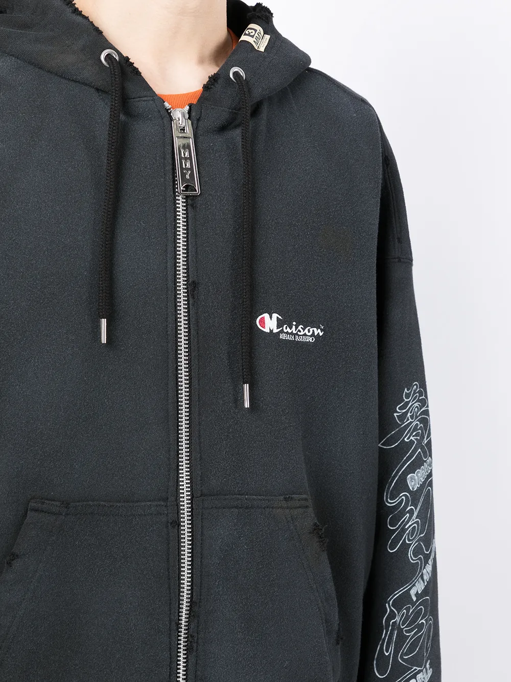 Miharayasuhiro oversized zip best sale satin zip hoodie