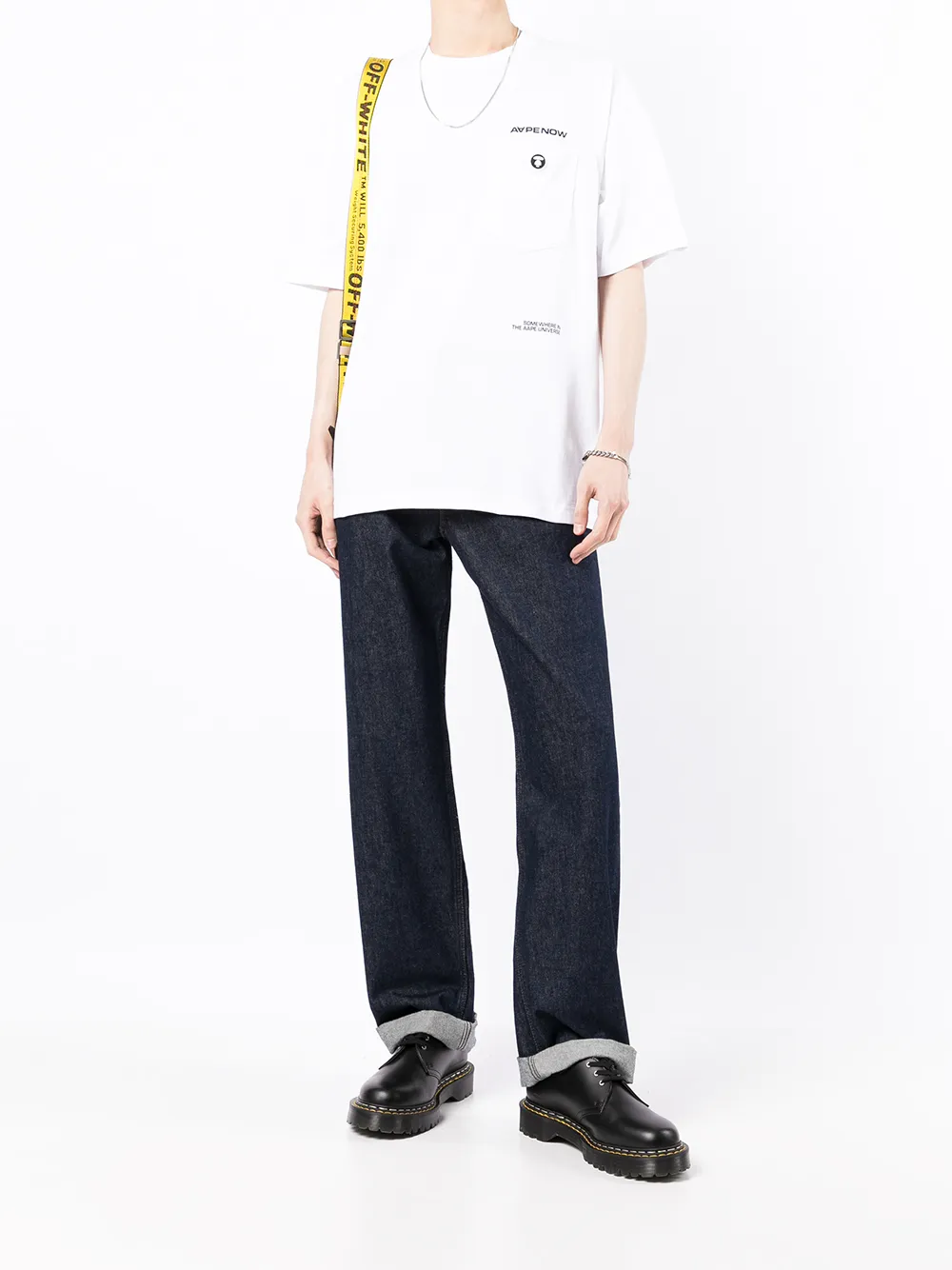 AAPE BY *A BATHING APE® T-shirt met logopatch - Wit