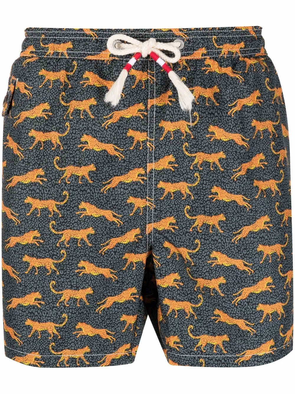 

MC2 Saint Barth leopard-motif drawstring-waist swim shorts - Grey