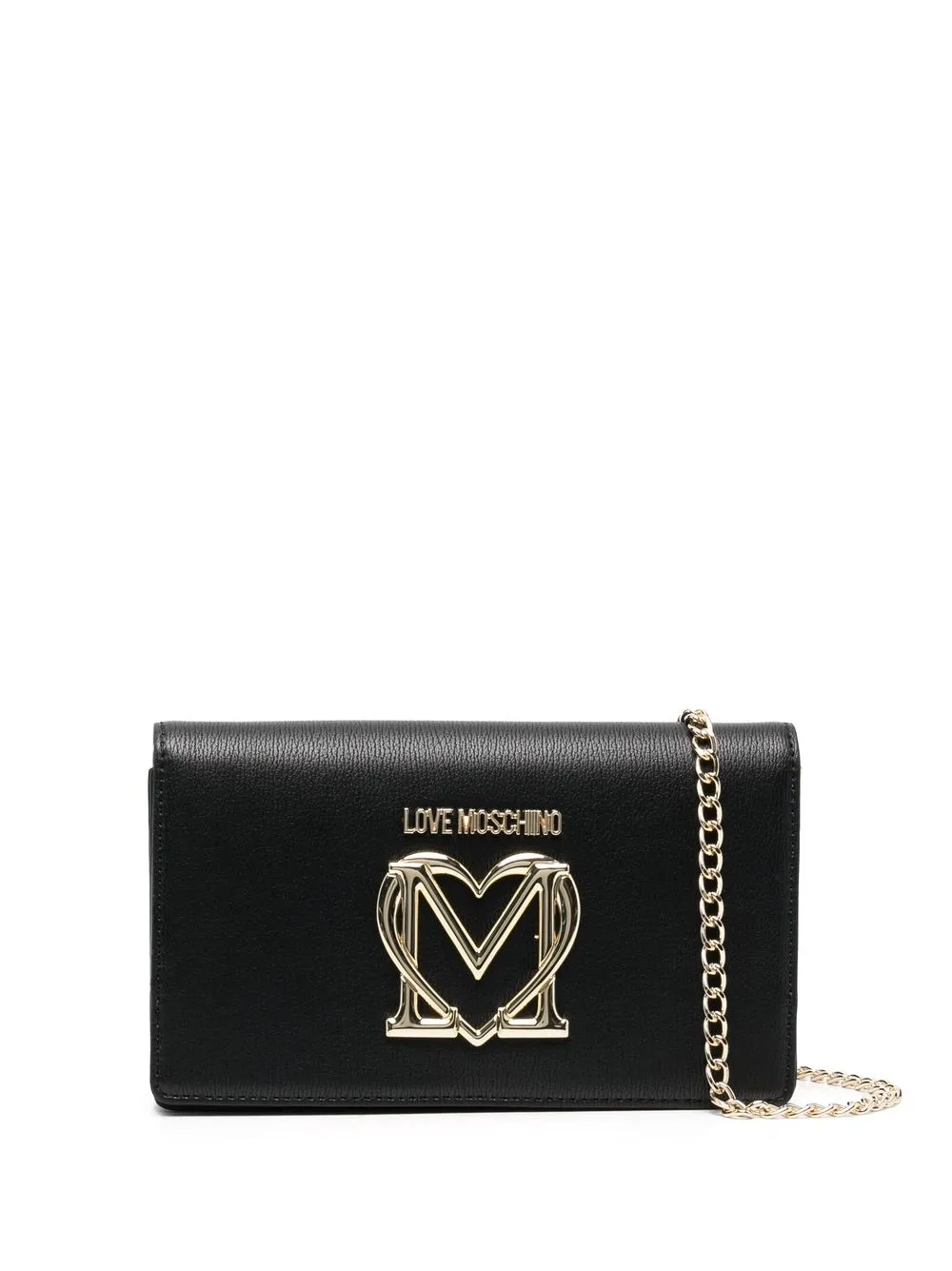 

Love Moschino bolsa crossbody con placa del logo - Negro