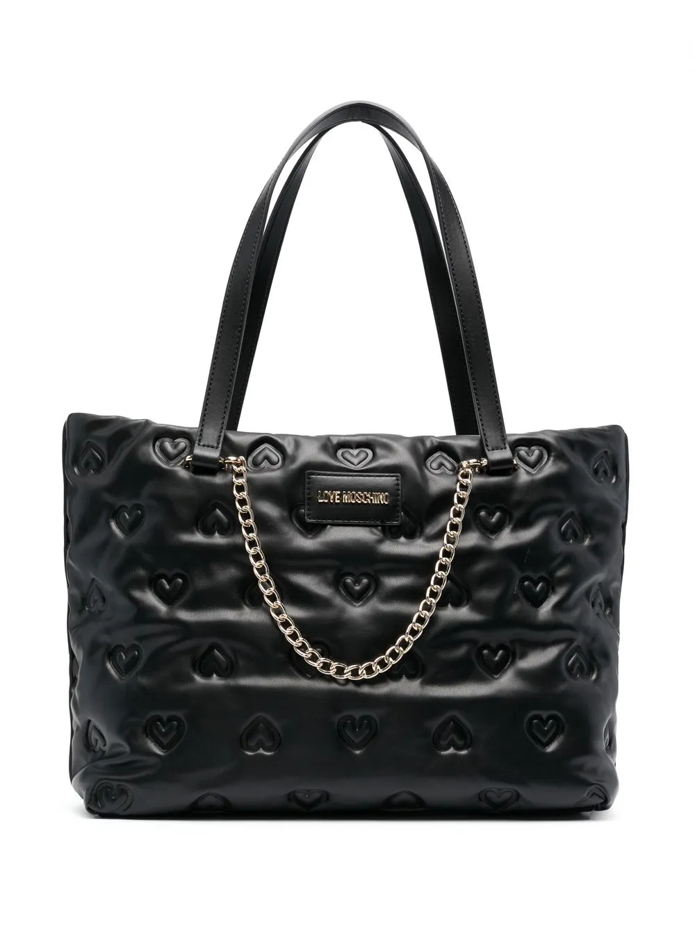 

Love Moschino bolsa de hombro con corazón en relieve - Negro