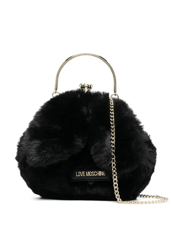 moschino faux fur bag