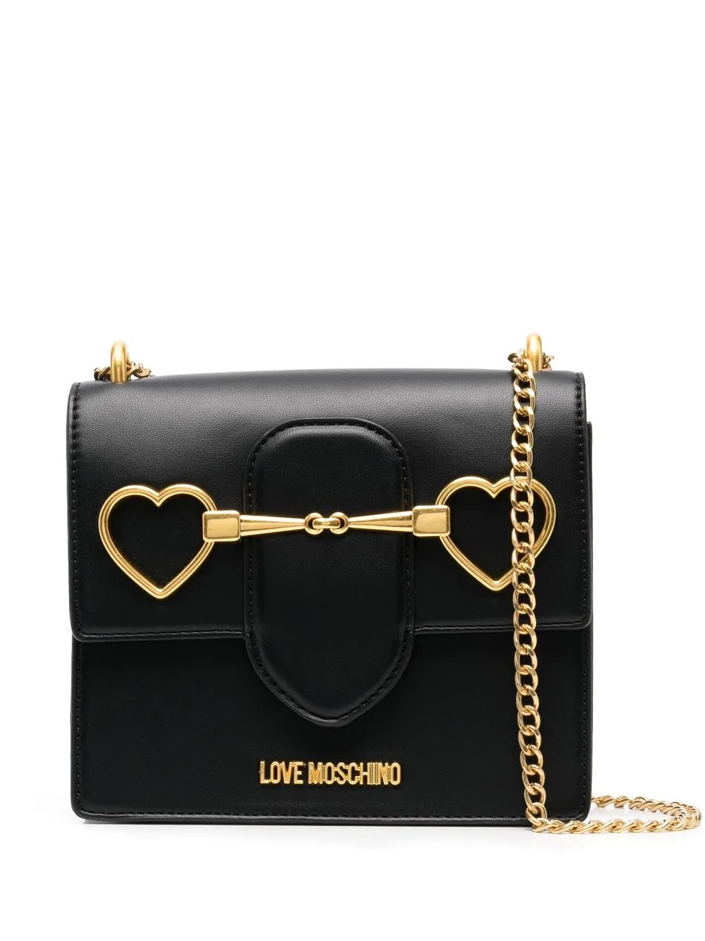 

Love Moschino logo-plaque detail crossbody bag - Black