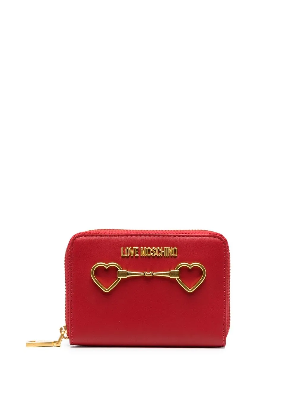 

Love Moschino heart-buckle zip wallet - Red