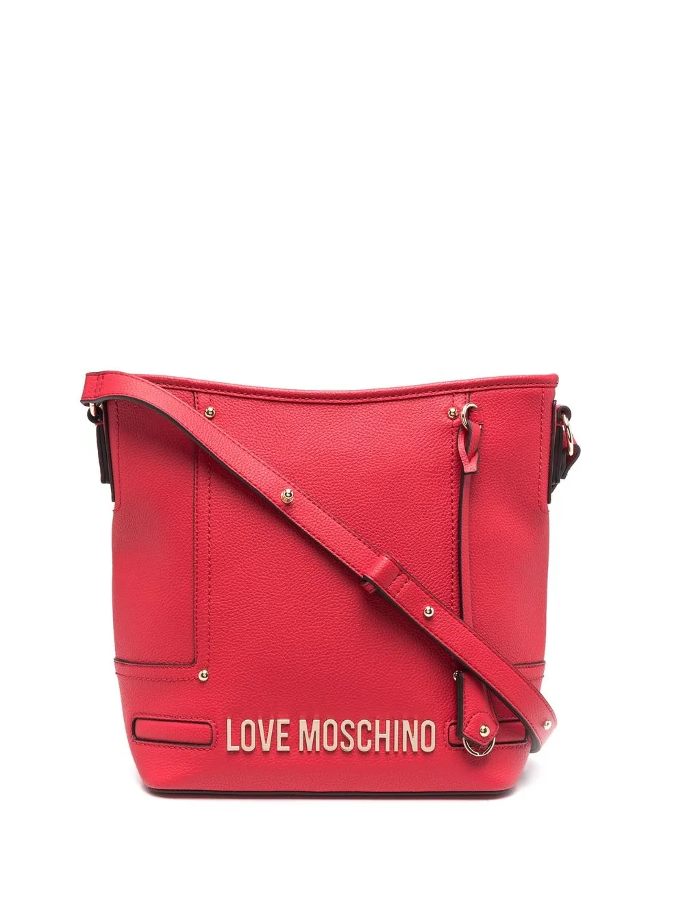 

Love Moschino logo-lettering panelled bag - Red