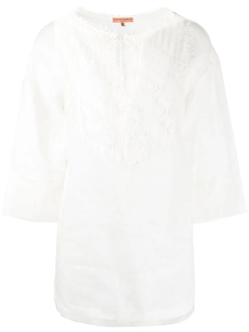 

Ermanno Scervino blusa con encaje floral - Blanco