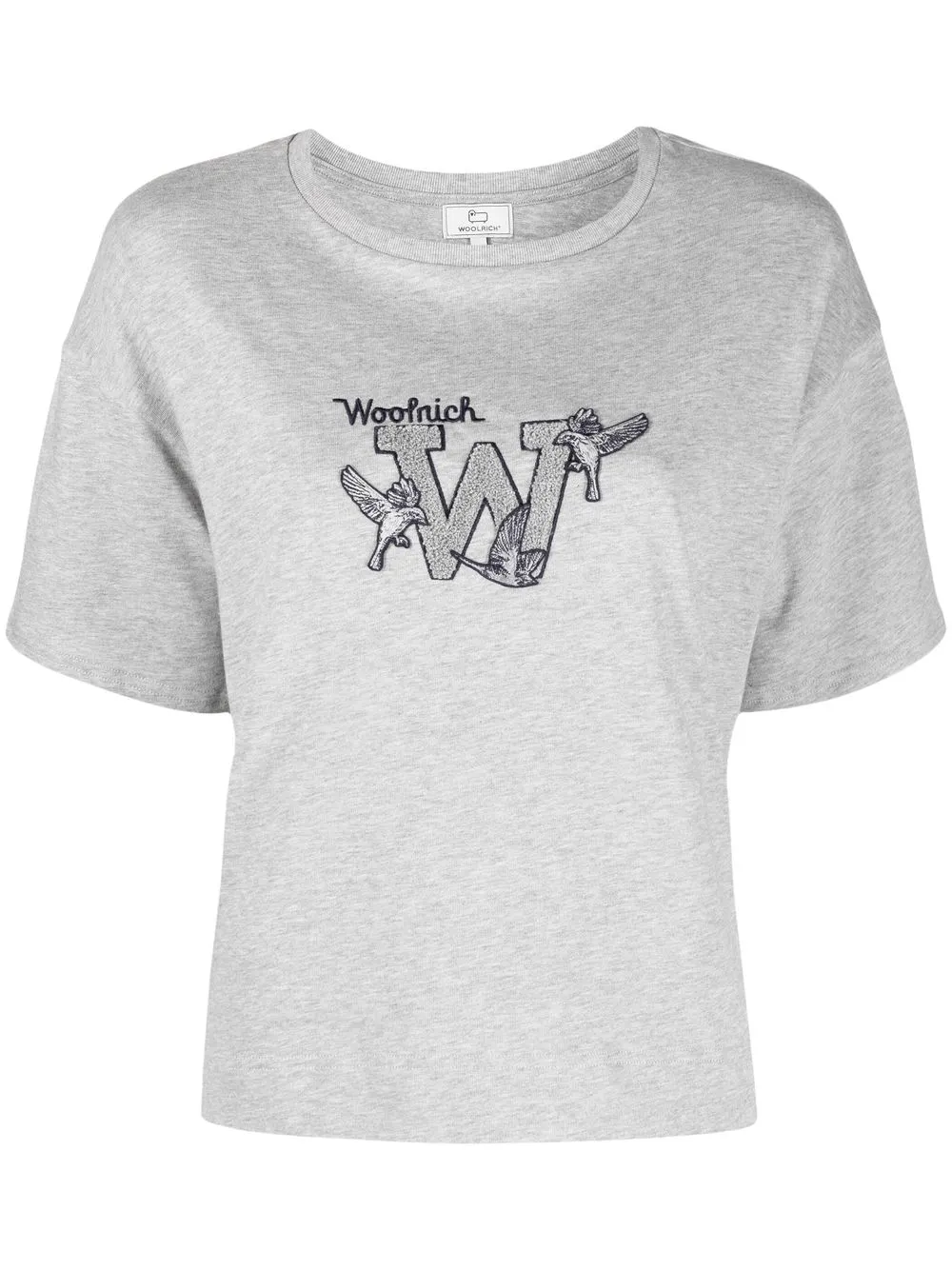 

Woolrich playera con logo bordado - Gris