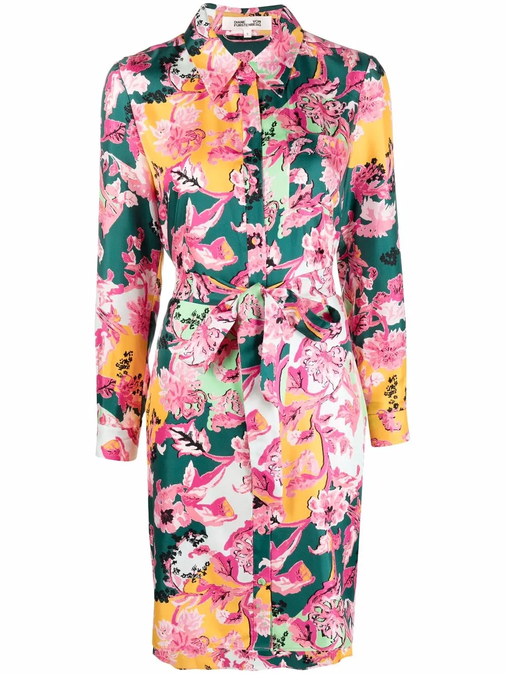 

DVF Diane von Furstenberg vestido de seda con estampado floral - Rosado