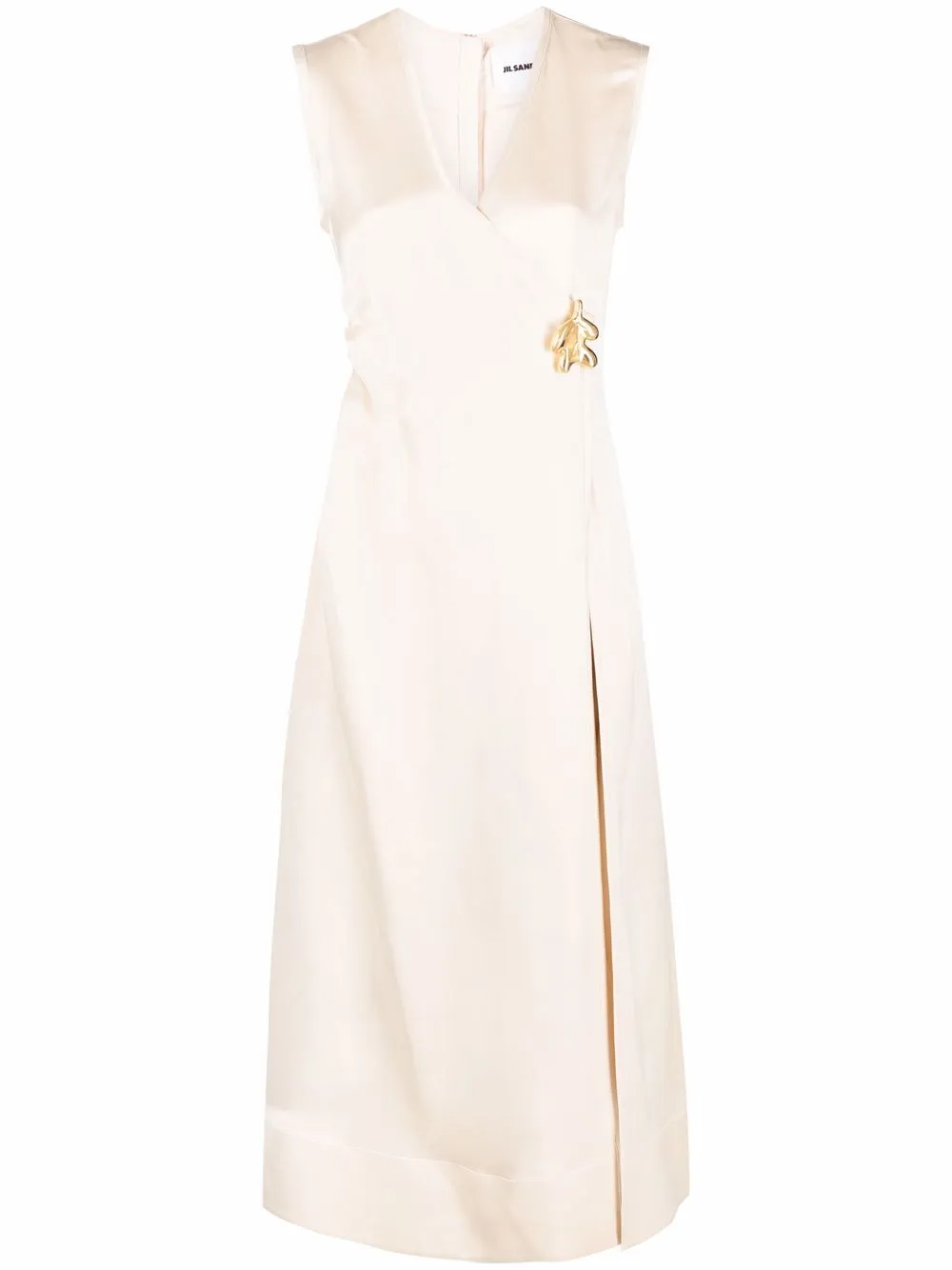 

Jil Sander silk midi wrap dress - Neutrals