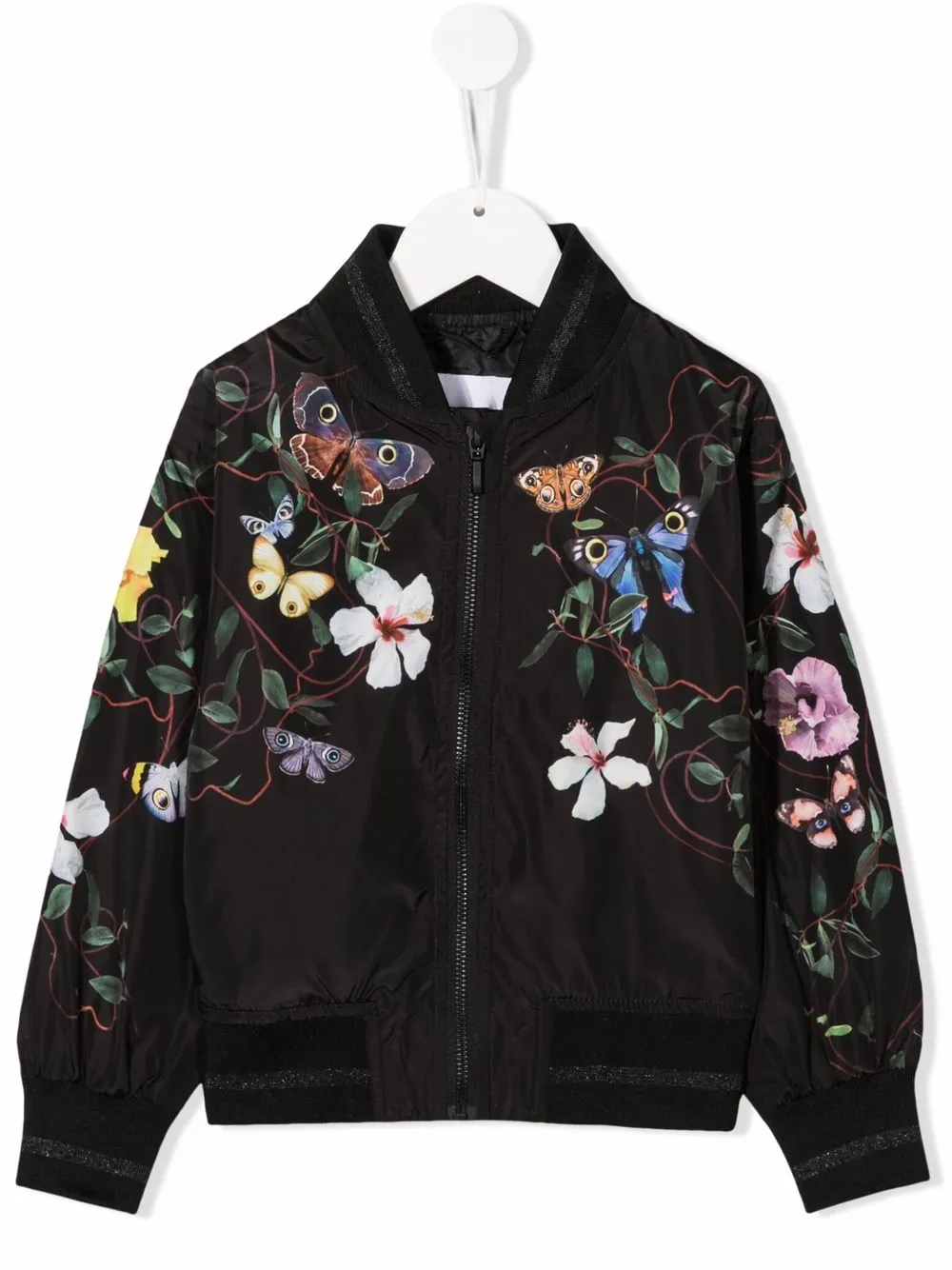 

Molo floral-print zip-up bomber jacket - Black