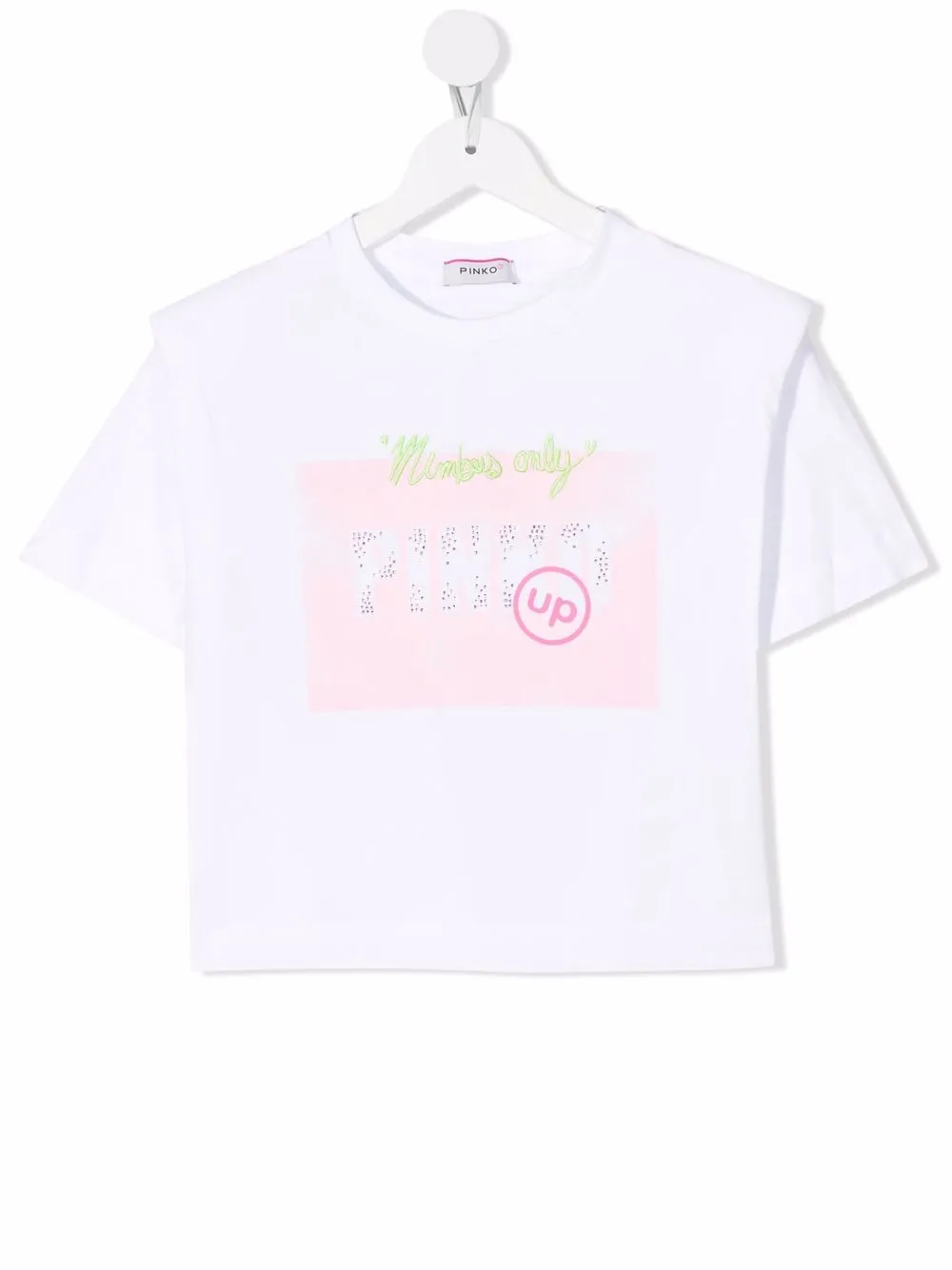 

Pinko Kids playera con logo de strass - Blanco