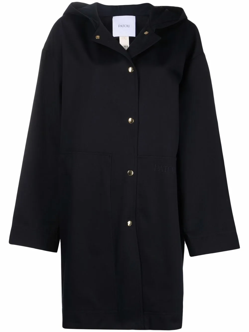 Patou embroidered logo buttoned coat