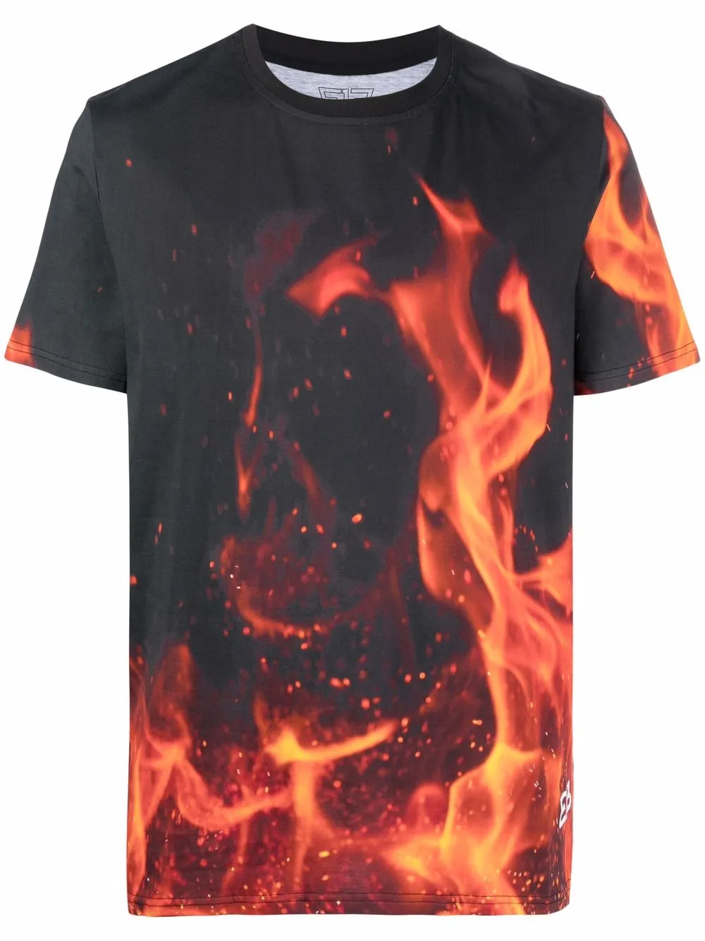 

313 WORLDWIDE playera con flamas estampadas - Negro