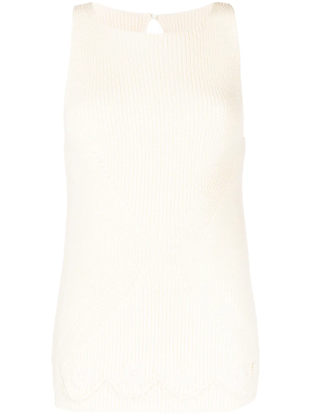 

Ermanno Scervino top tejido sin mangas - Blanco