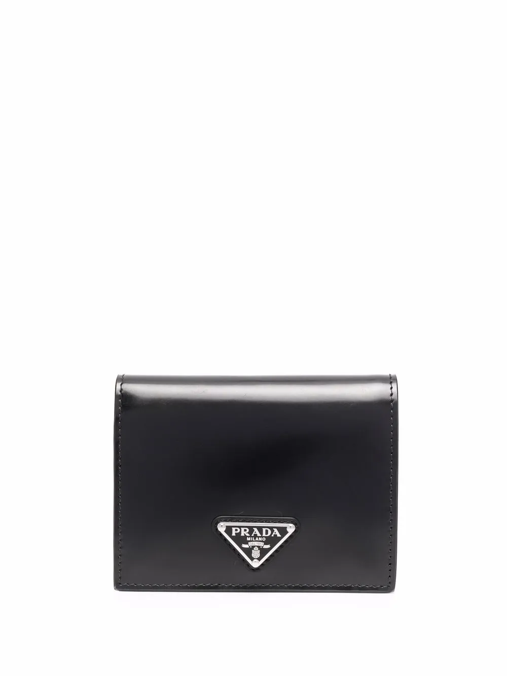 

Prada logo-plaque leather wallet - Black