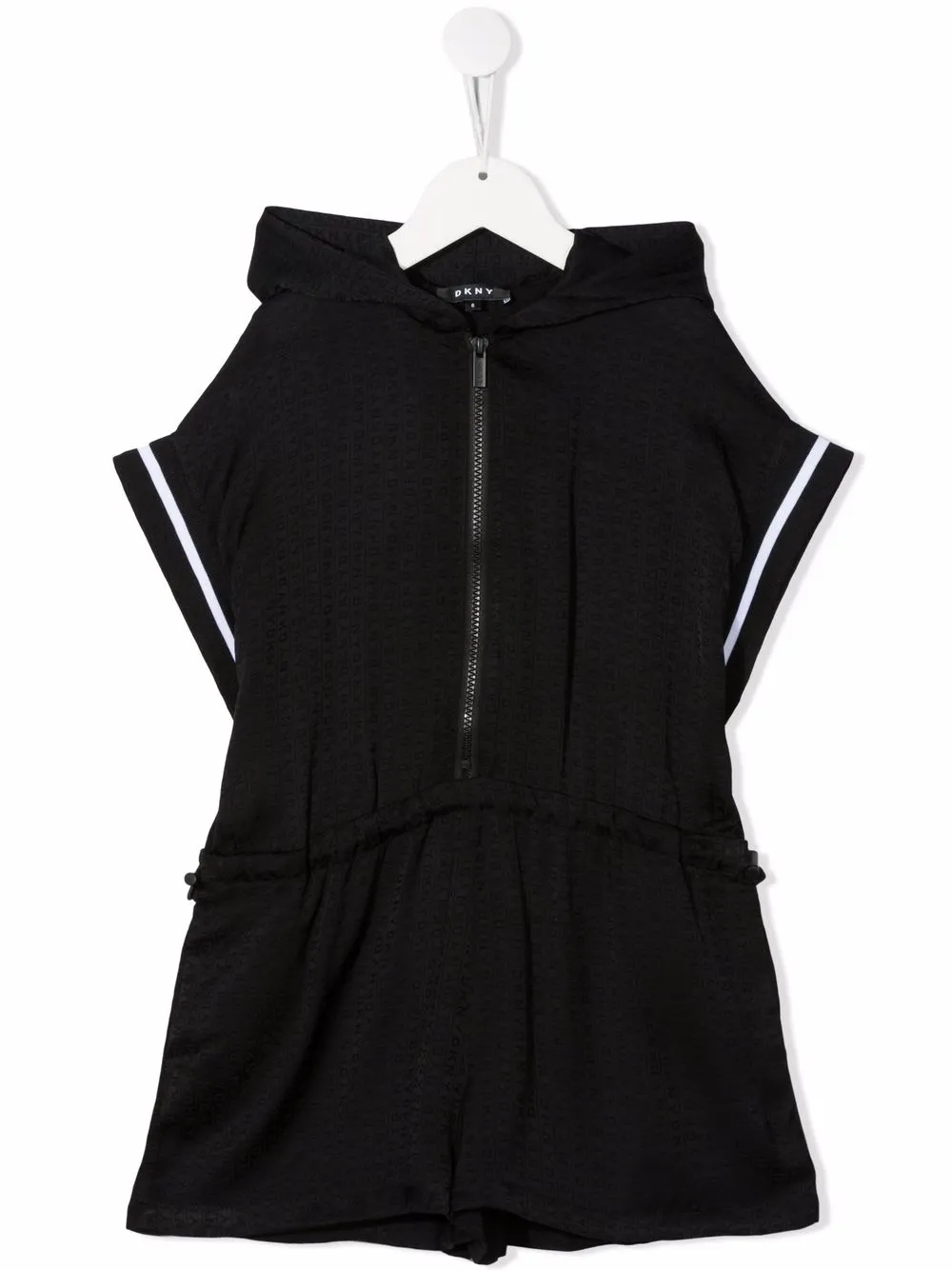 

Dkny Kids jumpsuit corto con capucha y cierre - Negro