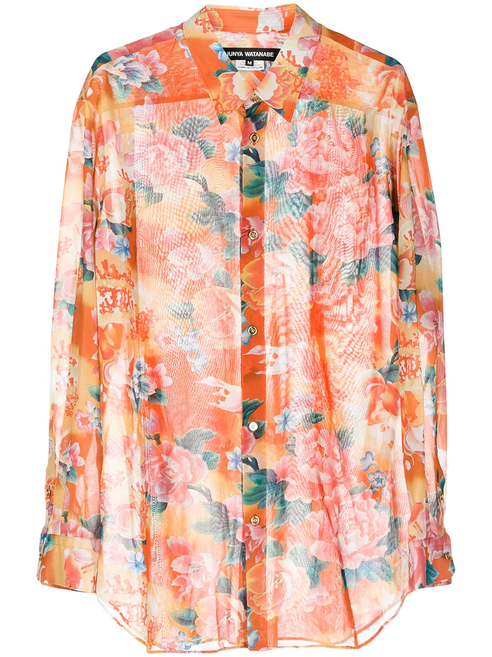 

Junya Watanabe camisa con estampado floral - Naranja