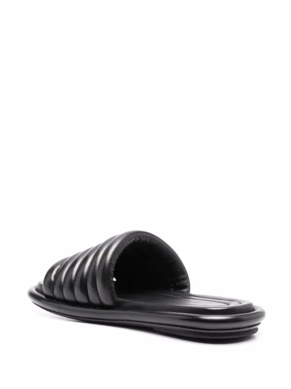 Marsèll Ribbed Leather Slides Black FARFETCH AU