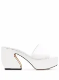 Si Rossi chunky-platform mules - White