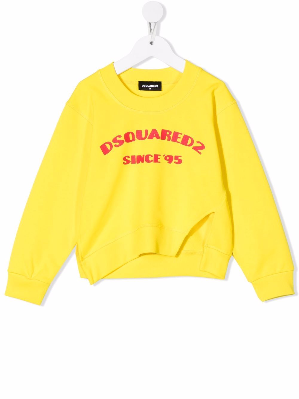 

Dsquared2 Kids sudadera asimétrica con logo en el pecho - Amarillo