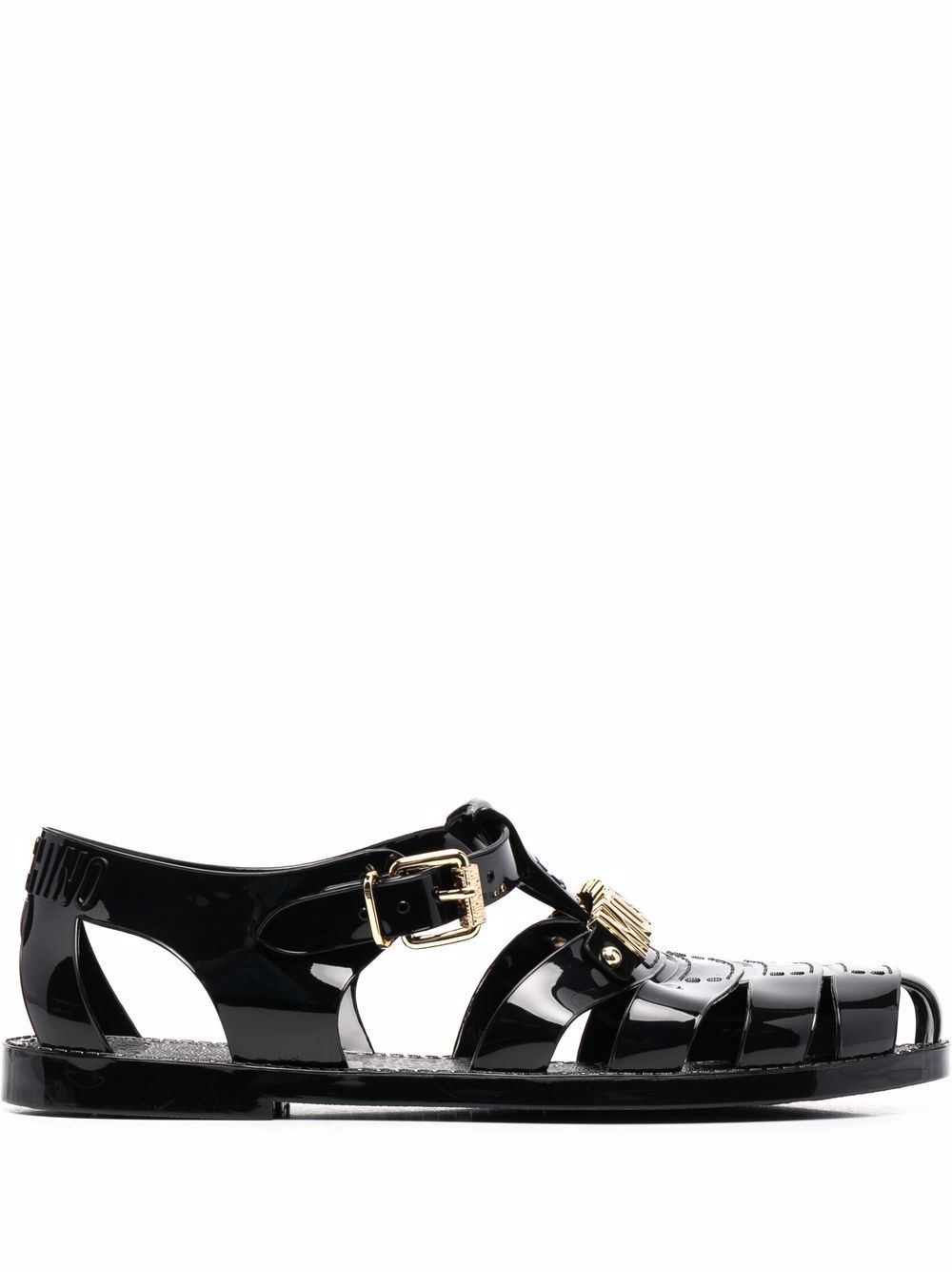 

Moschino sandalias con placa del logo - Negro