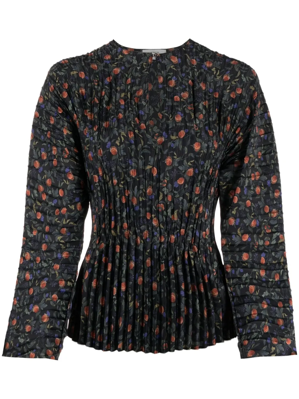 

Vince blusa plisada con estampado floral - Negro