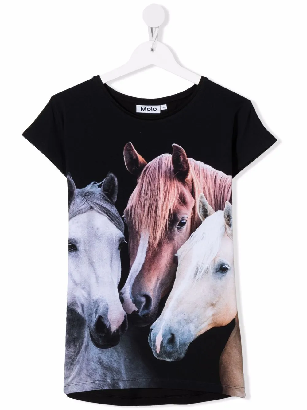 

Molo playera con cabezas de caballo estampadas - Negro