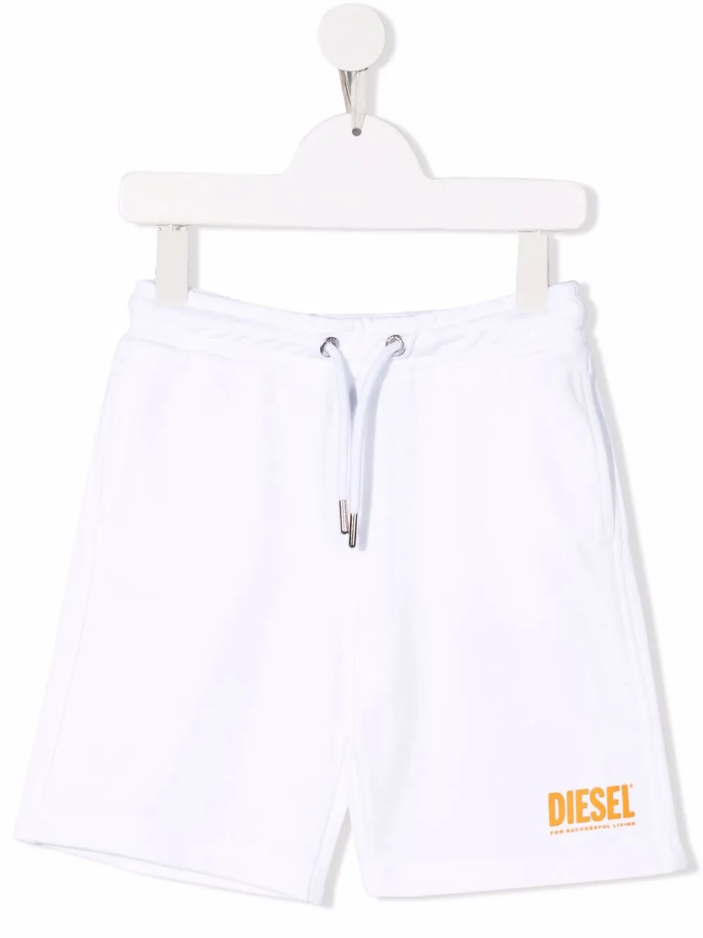 

Diesel Kids logo-print track shorts - White