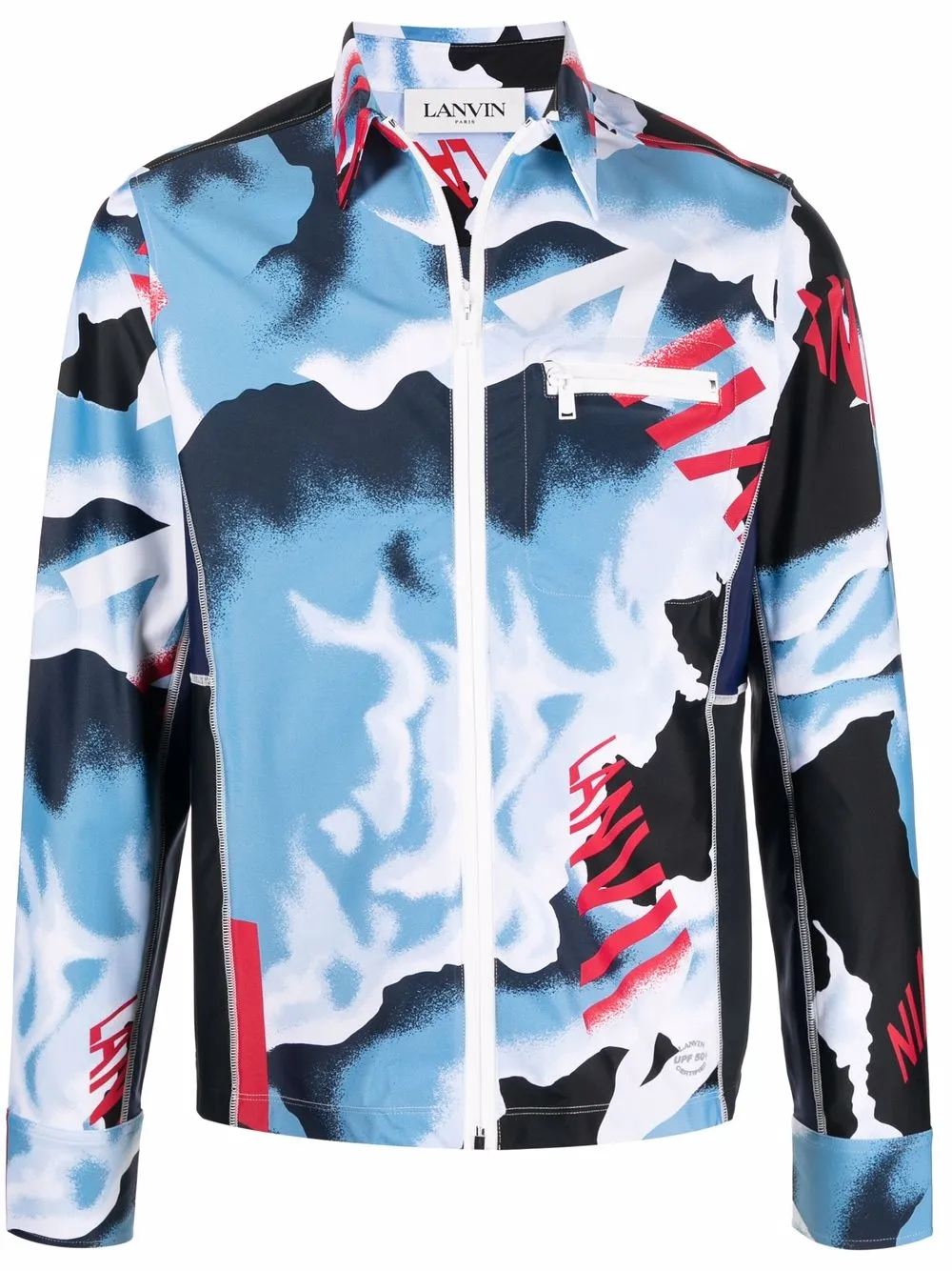 

Lanvin sobrecamisa con logo estampado - Azul