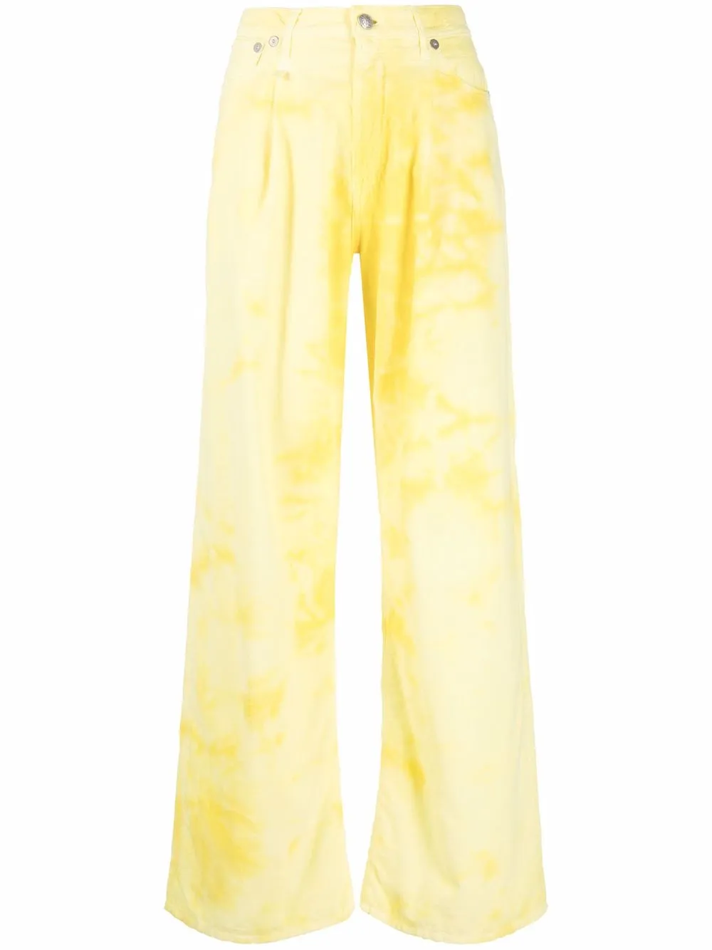 

R13 Damon tie-dye wide-leg jeans - Yellow